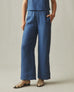 Women's Linen Wide Leg Pant - Marine Navy